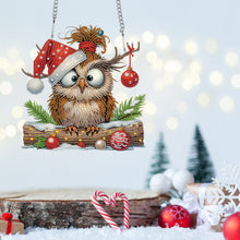 Load image into Gallery viewer, Acrylic Special Shape Christmas Owl DIY Diamond Painting Art Pendant Kit