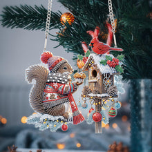 Load image into Gallery viewer, Acrylic Special Shape Christmas Squirrel Cardinal DIY Diamond Art Pendant Kit