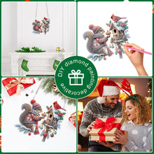 Load image into Gallery viewer, Acrylic Special Shape Christmas Squirrel Cardinal DIY Diamond Art Pendant Kit