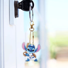 Load image into Gallery viewer, 6Pcs Double Sided Christmas Mickey Minnie Diamond Art Keyring for Party Supplies