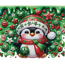 Load image into Gallery viewer, Diamond Painting - Partial Special Shaped - Christmas penguin (30*35CM)