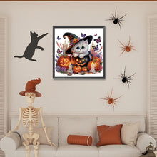 Load image into Gallery viewer, Diamond Painting - Partial Special Shaped - Halloween cat (30*30CM)