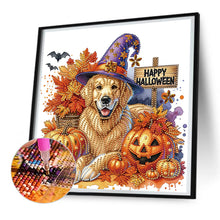 Load image into Gallery viewer, Diamond Painting - Partial Special Shaped - Halloween golden retriever (30*30CM)