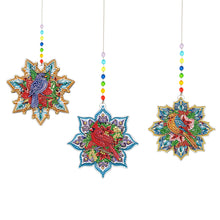 Load image into Gallery viewer, 3Pcs Christmas Theme Diamond Painting Suncatcher Hanging Decor for Kid DIY Craft