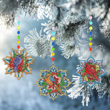 Load image into Gallery viewer, 3Pcs Christmas Theme Diamond Painting Suncatcher Hanging Decor for Kid DIY Craft