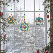 Load image into Gallery viewer, 3Pcs Christmas Theme Diamond Painting Suncatcher Hanging Decor for Kid DIY Craft