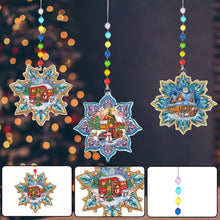 Load image into Gallery viewer, 3Pcs Christmas Theme Diamond Painting Suncatcher Hanging Decor for Kid DIY Craft