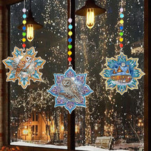 Load image into Gallery viewer, 3Pcs Christmas Theme Diamond Painting Suncatcher Hanging Decor for Kid DIY Craft