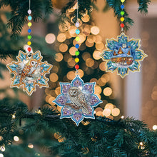 Load image into Gallery viewer, 3Pcs Christmas Theme Diamond Painting Suncatcher Hanging Decor for Kid DIY Craft