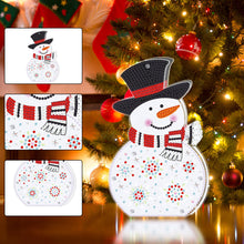 Load image into Gallery viewer, Christmas Diamond Painting Night Light 5D DIY Diamond Painting Lamp (Snowman)