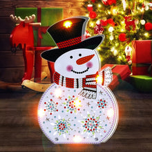 Load image into Gallery viewer, Christmas Diamond Painting Night Light 5D DIY Diamond Painting Lamp (Snowman)