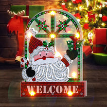 Load image into Gallery viewer, Christmas Diamond Painting Night Light DIY Diamond Art Lamp(Santa Claus Welcome)
