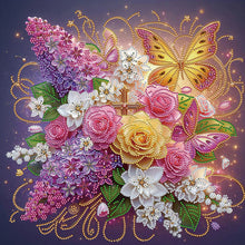 Load image into Gallery viewer, 4Pcs Partial Special Diamond Painting Set - Pumpkin scarecrow cross lavender (40*40CM)