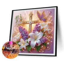 Load image into Gallery viewer, 4Pcs Partial Special Diamond Painting Set - Pumpkin scarecrow cross lavender (40*40CM)