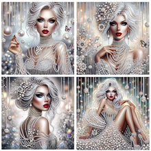 Load image into Gallery viewer, 4Pcs Partial Special Diamond Painting Set - Elegant lady (30*30CM)