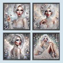 Load image into Gallery viewer, 4Pcs Partial Special Diamond Painting Set - Elegant lady (30*30CM)