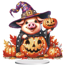 Load image into Gallery viewer, Halloween Special Shape Pumpkin Pig Diamond Painting Desktop Ornaments