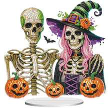 Load image into Gallery viewer, Halloween Special Shape Skeleton Witch Diamond Painting Desktop Ornaments
