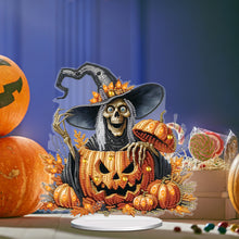 Load image into Gallery viewer, Halloween Special Shape Skeleton Witch Diamond Painting Desktop Ornaments