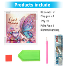 Load image into Gallery viewer, Diamond Painting - Partial Special Shaped - Good morning and good night dreamy butterflies (40*40CM)
