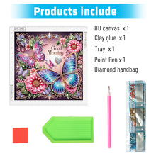 Load image into Gallery viewer, Diamond Painting - Partial Special Shaped - Good morning and good night dreamy butterflies (40*40CM)