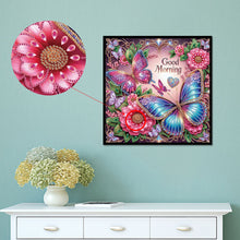 Load image into Gallery viewer, Diamond Painting - Partial Special Shaped - Good morning and good night dreamy butterflies (40*40CM)
