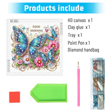 Load image into Gallery viewer, Diamond Painting - Partial Special Shaped - Good morning and good night dreamy butterflies (40*40CM)