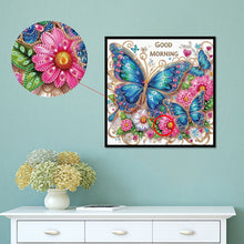 Load image into Gallery viewer, Diamond Painting - Partial Special Shaped - Good morning and good night dreamy butterflies (40*40CM)