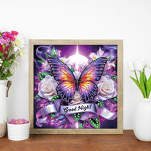 Load image into Gallery viewer, Diamond Painting - Partial Special Shaped - Good morning and good night dreamy butterflies (40*40CM)