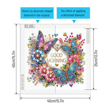 Load image into Gallery viewer, Diamond Painting - Partial Special Shaped - Good morning and good night dreamy butterflies (40*40CM)