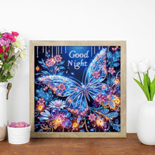 Load image into Gallery viewer, Diamond Painting - Partial Special Shaped - Good morning and good night dreamy butterflies (40*40CM)
