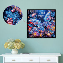 Load image into Gallery viewer, Diamond Painting - Partial Special Shaped - Good morning and good night dreamy butterflies (40*40CM)