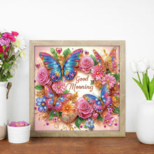 Load image into Gallery viewer, Diamond Painting - Partial Special Shaped - Good morning and good night dreamy butterflies (40*40CM)