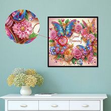 Load image into Gallery viewer, Diamond Painting - Partial Special Shaped - Good morning and good night dreamy butterflies (40*40CM)