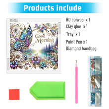 Load image into Gallery viewer, Diamond Painting - Partial Special Shaped - Good morning and good night dreamy butterflies (40*40CM)