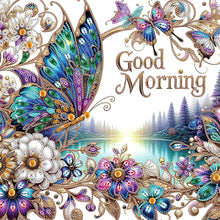 Load image into Gallery viewer, Diamond Painting - Partial Special Shaped - Good morning and good night dreamy butterflies (40*40CM)