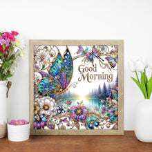 Load image into Gallery viewer, Diamond Painting - Partial Special Shaped - Good morning and good night dreamy butterflies (40*40CM)