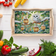 Load image into Gallery viewer, Wooden Cute Cartoon Diamond Decorative Serving Tray with Handle for Home Decor