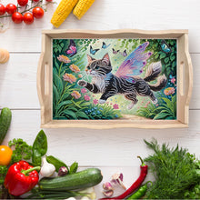 Load image into Gallery viewer, Wooden Cute Cartoon Diamond Decorative Serving Tray with Handle for Home Decor