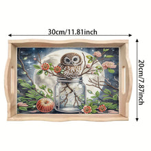 Load image into Gallery viewer, Wooden Cute Cartoon Diamond Decorative Serving Tray with Handle for Home Decor