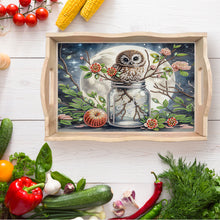 Load image into Gallery viewer, Wooden Cute Cartoon Diamond Decorative Serving Tray with Handle for Home Decor