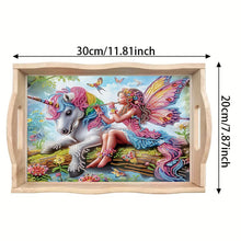 Load image into Gallery viewer, Wooden Cute Cartoon Diamond Decorative Serving Tray with Handle for Home Decor