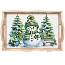 Load image into Gallery viewer, Wooden Cute Cartoon Diamond Decorative Serving Tray with Handle for Home Decor