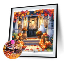Load image into Gallery viewer, Diamond Painting - Full Round - Halloween atmosphere at the entrance of the courtyard (40*40CM)