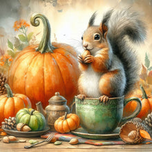 Load image into Gallery viewer, Diamond Painting - Full Round - Pumpkins and squirrels (40*40CM)