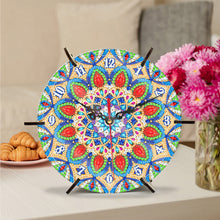 Load image into Gallery viewer, Mandala Special Shape Desktop Diamond Painting Art Clock Ornaments Kit