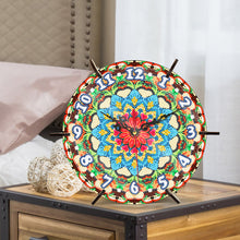 Load image into Gallery viewer, Mandala Special Shape Desktop Diamond Painting Art Clock Ornaments Kit