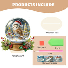 Load image into Gallery viewer, Wooden Special Shaped Crystal Ball Christmas Owl Diamond Painting Table Ornament
