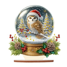 Load image into Gallery viewer, Wooden Special Shaped Crystal Ball Christmas Owl Diamond Painting Table Ornament