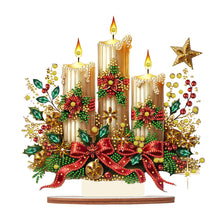 Load image into Gallery viewer, Wooden Special Shaped Christmas Candle Diamond Painting Tabletop Ornaments Kit